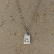 E.B.belle Minimalist Mother of Pearl Shell Stainless Steel Tarnish Free Initial Necklace Gold Plated Letter Necklace for Women