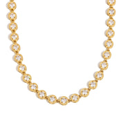 E.B.belle Multicolor Luxury Round Zircon Necklace Bracelet PVD Plated Stainless Steel Classic Style Party Shiny Chic Jewelry