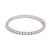 E.B.belle 3mm 4mm Elastic Square Zircon Bracelet Stainless Steel Shiny Jewelry Gold/Silver Color Fashion Women Decoration Charm