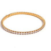 E.B.belle 3mm 4mm Elastic Square Zircon Bracelet Stainless Steel Shiny Jewelry Gold/Silver Color Fashion Women Decoration Charm