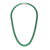 E.B.belle Luxury Christmas Jewelry Gift For Ladies Square Tennis Chain Choker Necklace Green Pink White Black Crystal Necklace
