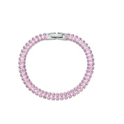 E.B.belle Luxury Christmas Jewelry Gift For Ladies Square Tennis Chain Choker Necklace Green Pink White Black Crystal Necklace