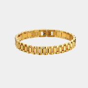 E.B.belle Oringinal Design Black White  3A Zircon Paved Watchband Wrist Bracelets For Women Stainless Steel Gold Plated Bangles