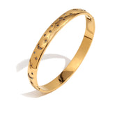 E.B.belle Minimalist Star Moon Rhinestone Bracelet 18k Gold Plated 316L Stainless Steel Water Proof Charm Women's Jewelry